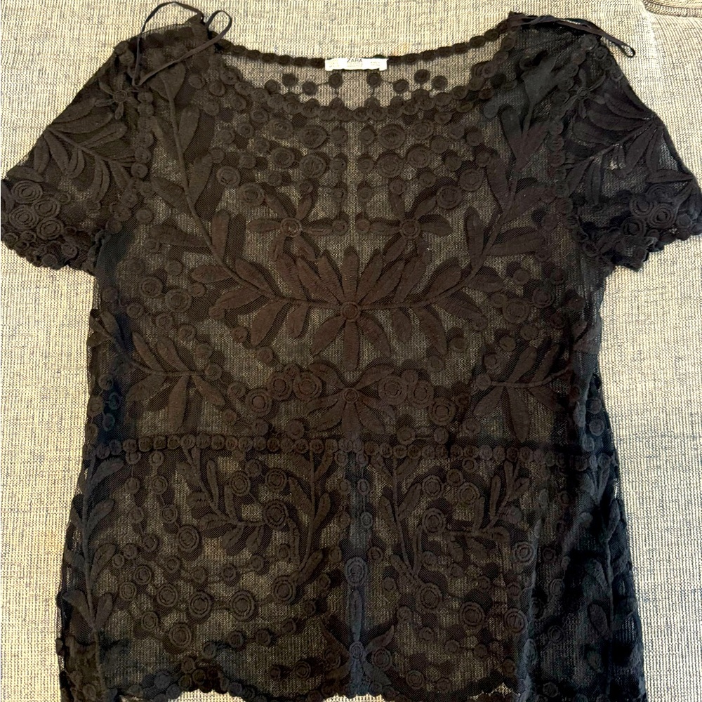 Black lace top from Zara